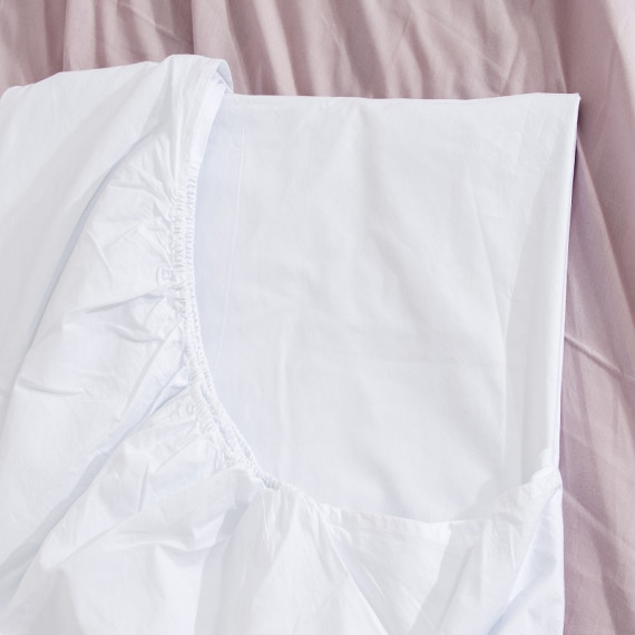 Cearsaf elastic bumbac percal WHITE