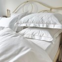 Lenjerie bumbac percal alb cu feston LINEN