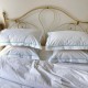 Lenjerie bumbac percal alb cu feston BLUE CELADON