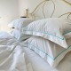 Lenjerie bumbac percal alb cu feston BLUE CELADON