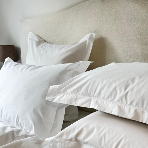 Lenjerie bumbac percal alb cu feston WHITE