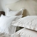 Lenjerie bumbac percal alb cu feston WHITE