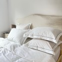 Lenjerie bumbac percal alb cu feston GREY