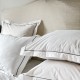 Lenjerie bumbac percal alb cu feston GREY