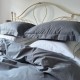 Lenjerie bumbac percal alb cu feston GREY